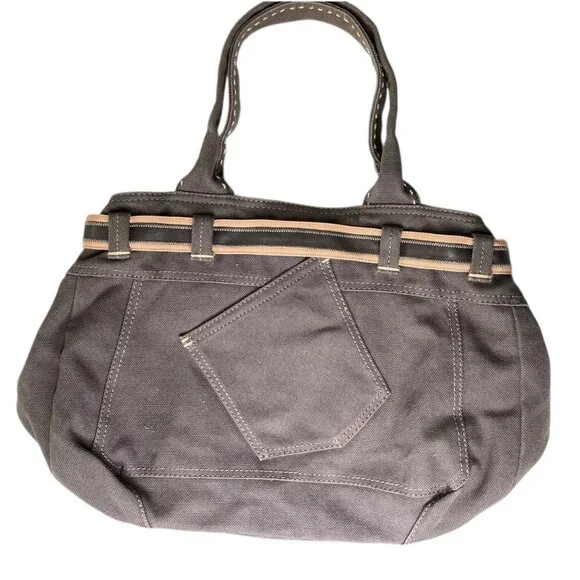 Vintage‎ Y2K Gap Canvas Slouchy Tote Bag Brown Indie